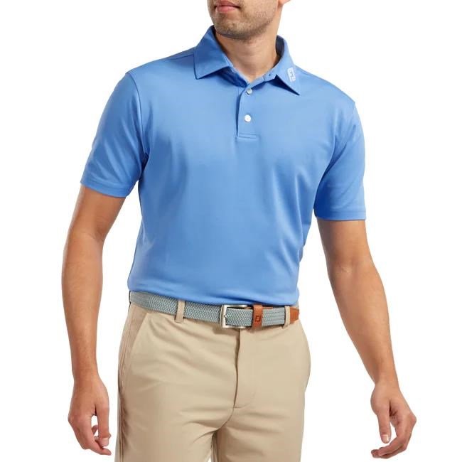 FootJoy Stretch Pique Solid pánske polo, svetlo modré