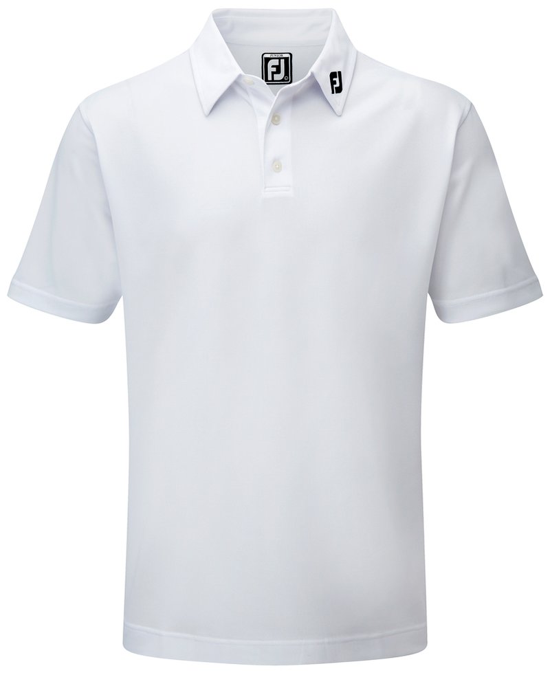FootJoy Stretch Pique Solid detské polo, biele