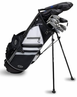 U.S. Kids Golf TS5-63 (160cm) V5 10-Club juniorský golfový set, grafit + stand bag, čierna/biela