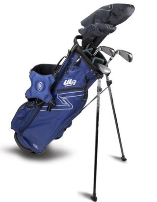 U.S. Kids Golf UL7-63 (160cm) W10 5-Club juniorský golfový set, oceľ/grafit + stand bag, tmavomodrý