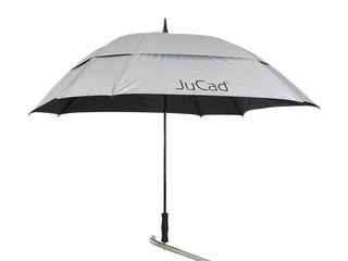 JuCad golfový dáždnik odolný voči vetru 68" s kolíkom, strieborná (s UV ochranou)