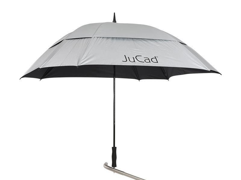 JuCad golfový dáždnik odolný voči vetru 68" s kolíkom, strieborná (s UV ochranou)