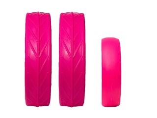 JuCad tires - 2 zadné kolesá, 1 predné koleso, ružová