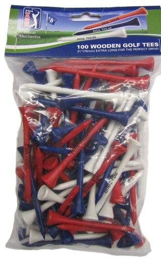 PGA Tour Wooden Tees 70mm, 100 týčok