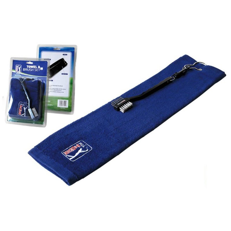 PGA Tour Golf Towel and Club Brush Set, tmavě modrá
