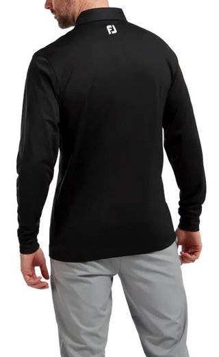 FootJoy Long Sleeve Thermocool Self Athletic Fit pánske polo, čierne