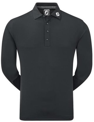 FootJoy Long Sleeve Thermocool Self Athletic Fit pánske polo, čierne