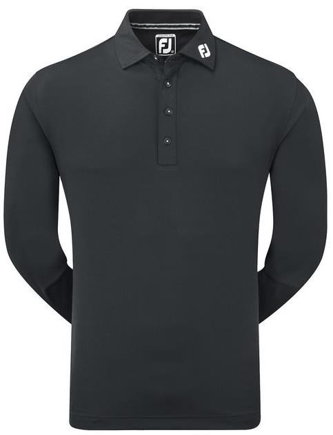FootJoy Long Sleeve Thermocool Self Athletic Fit pánske polo, čierne