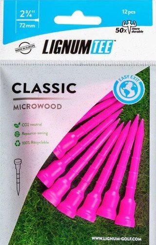 Lignum Tee 72mm (2 3/4") 12pack punchy pink týčky
