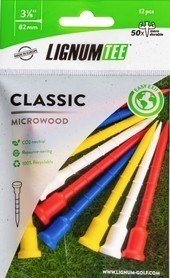 Lignum Tee 82mm (3 1/8") týčka, 12ks, mix farieb