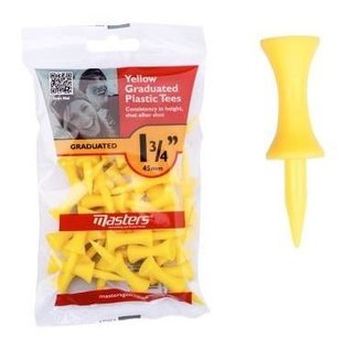 Masters Graduated Castle Plastic tees 45mm (1 3/4"), 30 tees, žlté