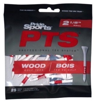 Pride Professional Tee System Prolength Short Red drevené týčka 53mm (2 1/8"), 25ks