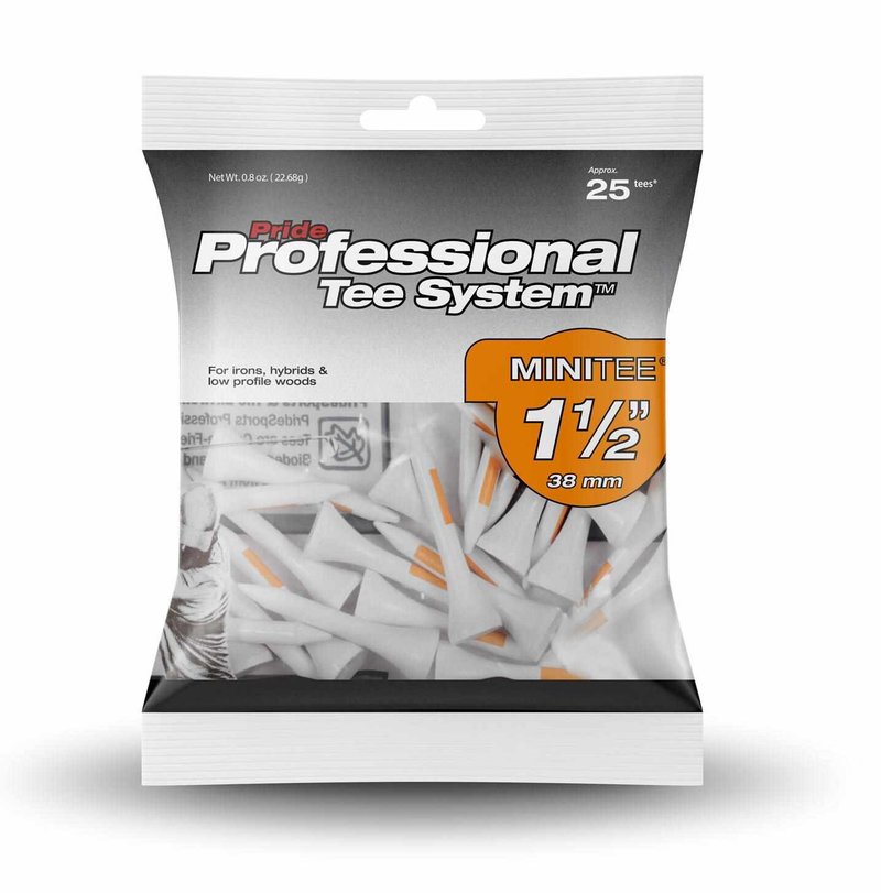 Pride Professional Tee System Prolength Mini Orange drevené týčka 38mm (1 1/2"), 25ks
