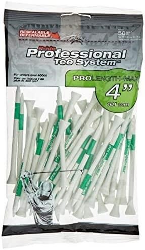 Pride Professional Tee System Prolength Max zelené drevené týčka 101mm (4"), 50 ks