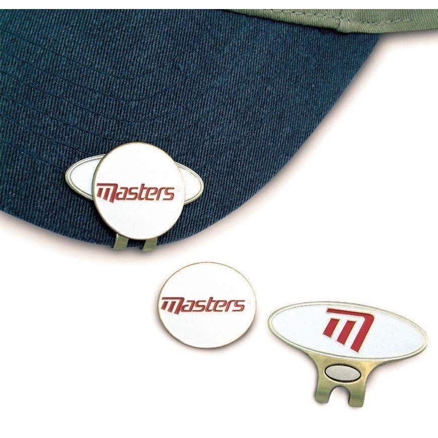 Masters Golf Cap Clip & Ball Marker značkovátko, bielo/červená