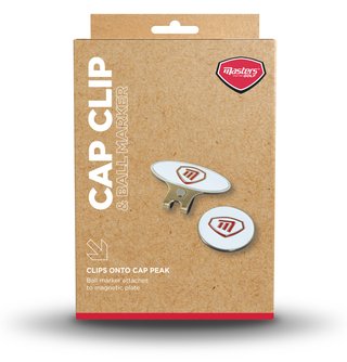 Masters Golf Cap Clip & Ball Marker značkovátko, bielo/červená