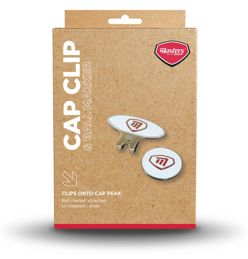 Masters Golf Cap Clip & Ball Marker značkovátko, bielo/červená