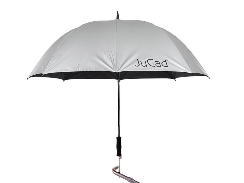 JuCad teleskopický golfový dáždnik 68" automatický s kolíkom, strieborná (UV ochrana 99%/UPF50+)