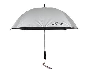 JuCad teleskopický golfový dáždnik 68" automatický s kolíkom, strieborná (UV ochrana 99%/UPF50+)