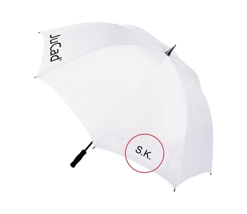 JuCad teleskopický golfový dáždnik 68" automatický s kolíkom, strieborná (UV ochrana 99%/UPF50+)