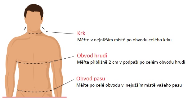 Veľkostná tabuľka pánskych polo tričiek Callaway – diagram meraných bodov