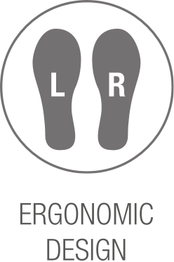 Ikona ergonomického anatomického tvarovania pre ľavú/pravú nohu