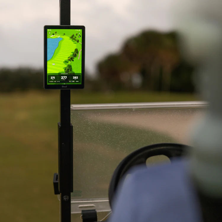 Zobrazenie vzdialenosti na obrazovke The Caddie GPS