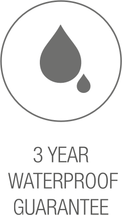 3-year waterproof guarantee badge