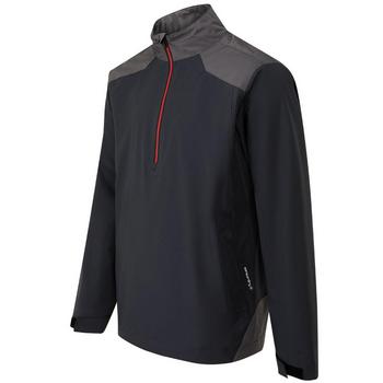 Pánska nepremokavá golfová bunda Ping AquaDrive Half-Zip, čierna/asfaltová – zadný pohľad