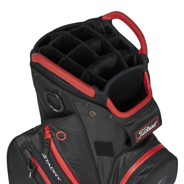 Titleist Cart 14 StaDry bag — symetrické usporiadanie vreciek