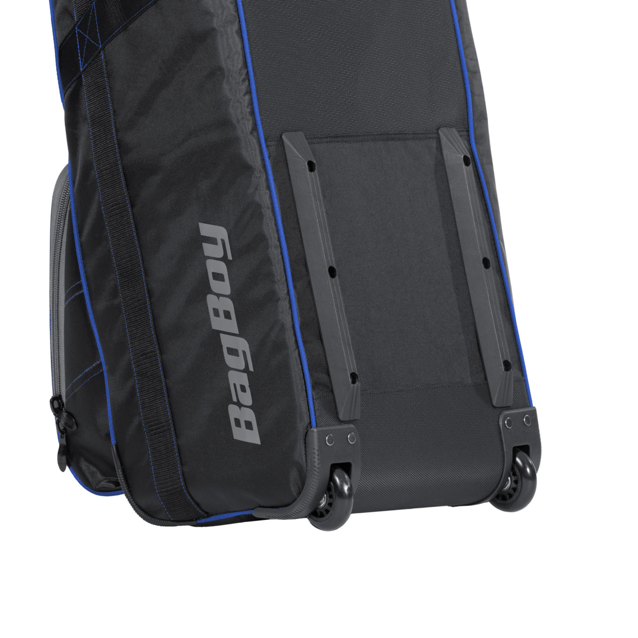Detail ochranných líšt na zadnom paneli Bag Boy T-800