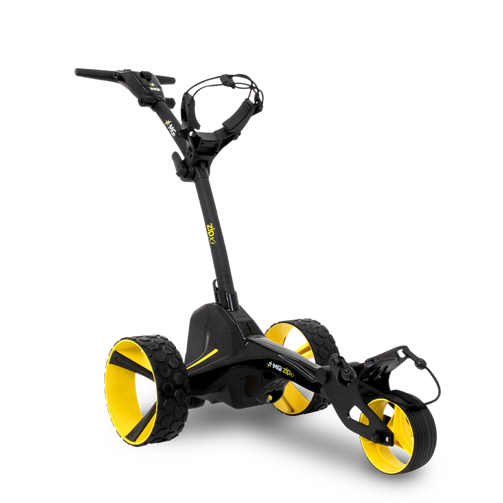 MGI Zip X1 elektrický golfový vozík – pohľad spredu zobrazujúci motor a digitálnu elektroniku
