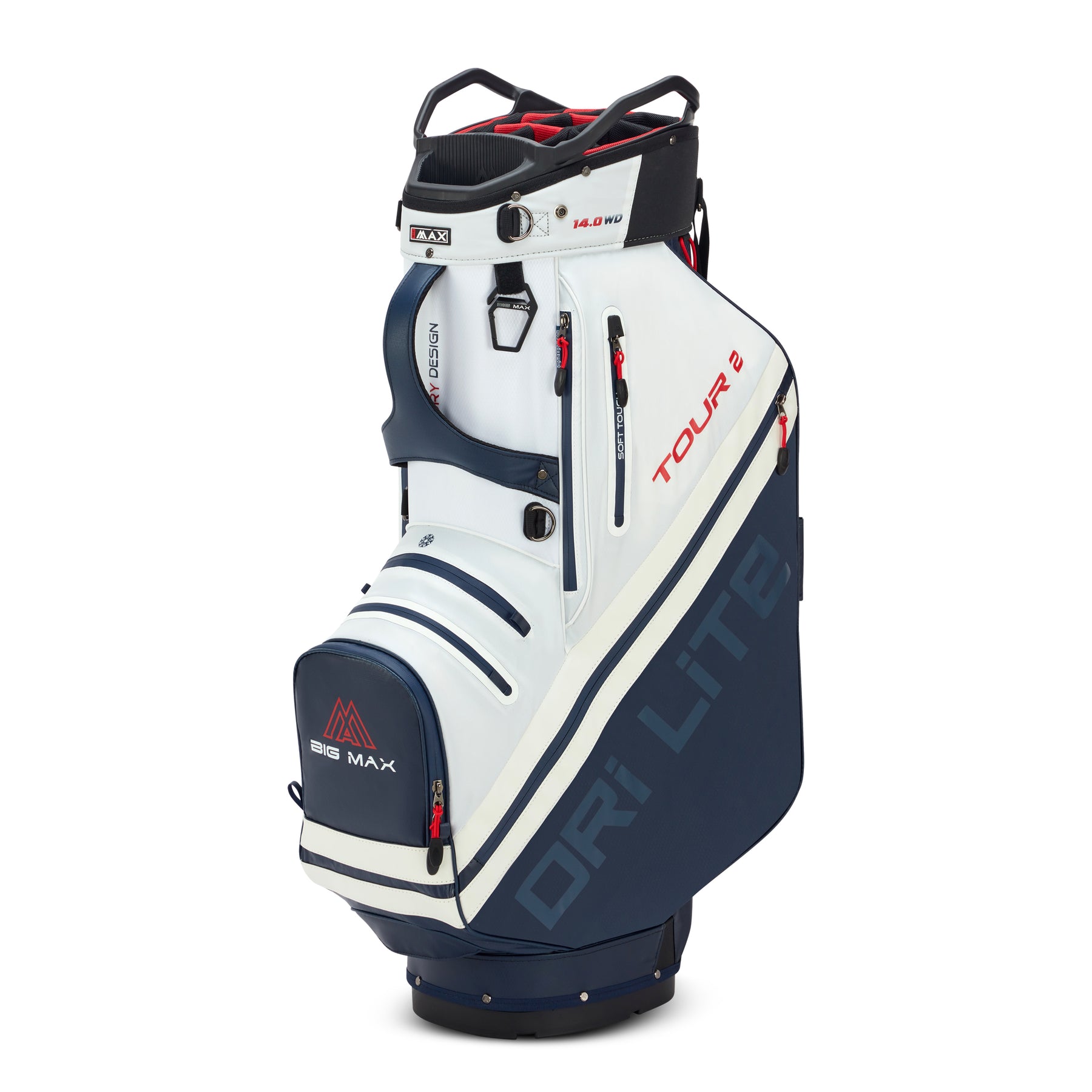 Big Max Dri Lite Tour 2 cart bag grey camo off white on course