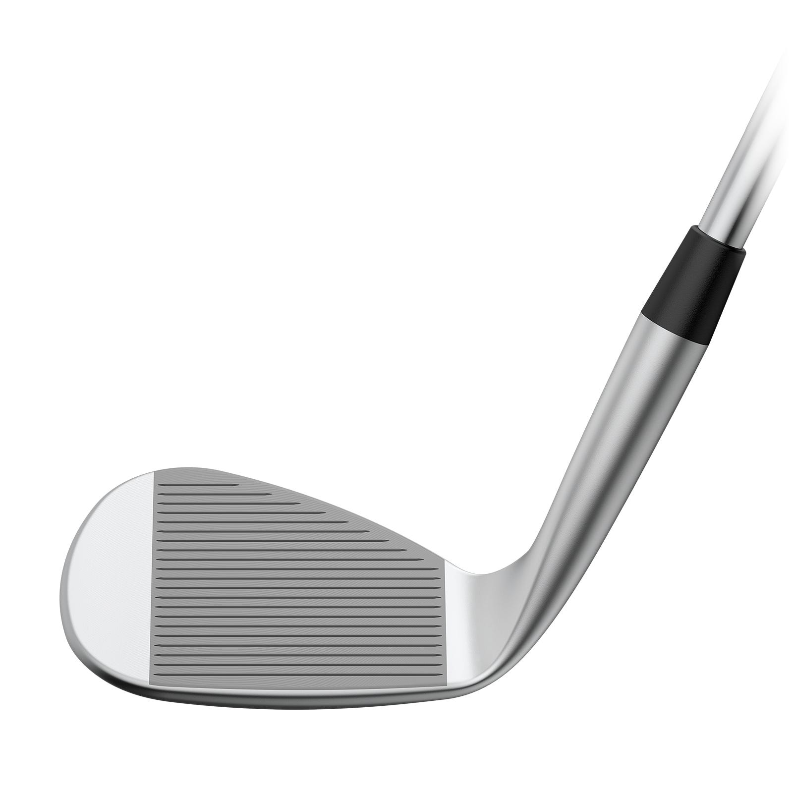 Pohľad na úderovú plochu wedge Chrome s259 s precízne frézovanými drážkami