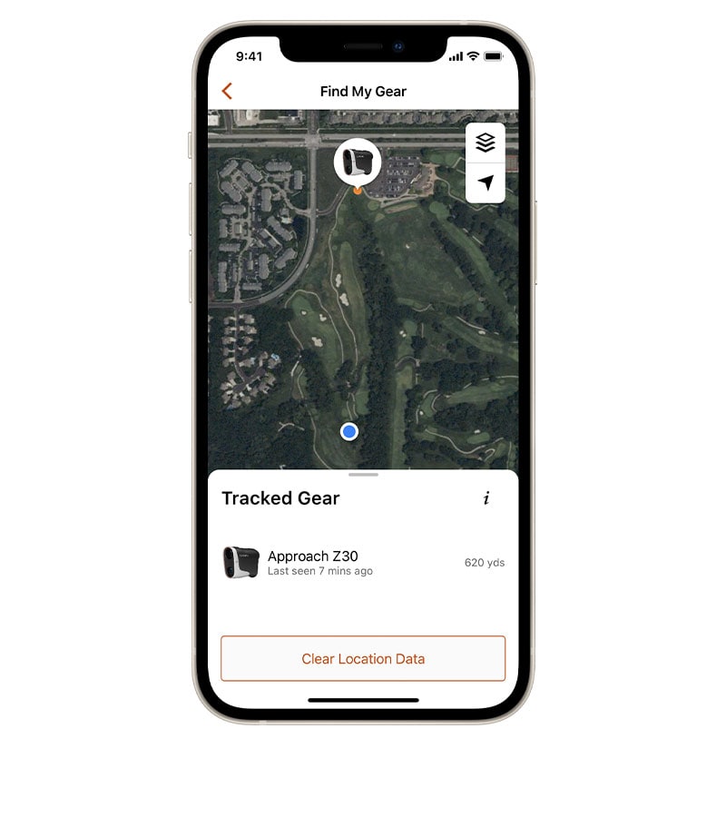Funkcia Nájsť môj Garmin pre Approach Z30