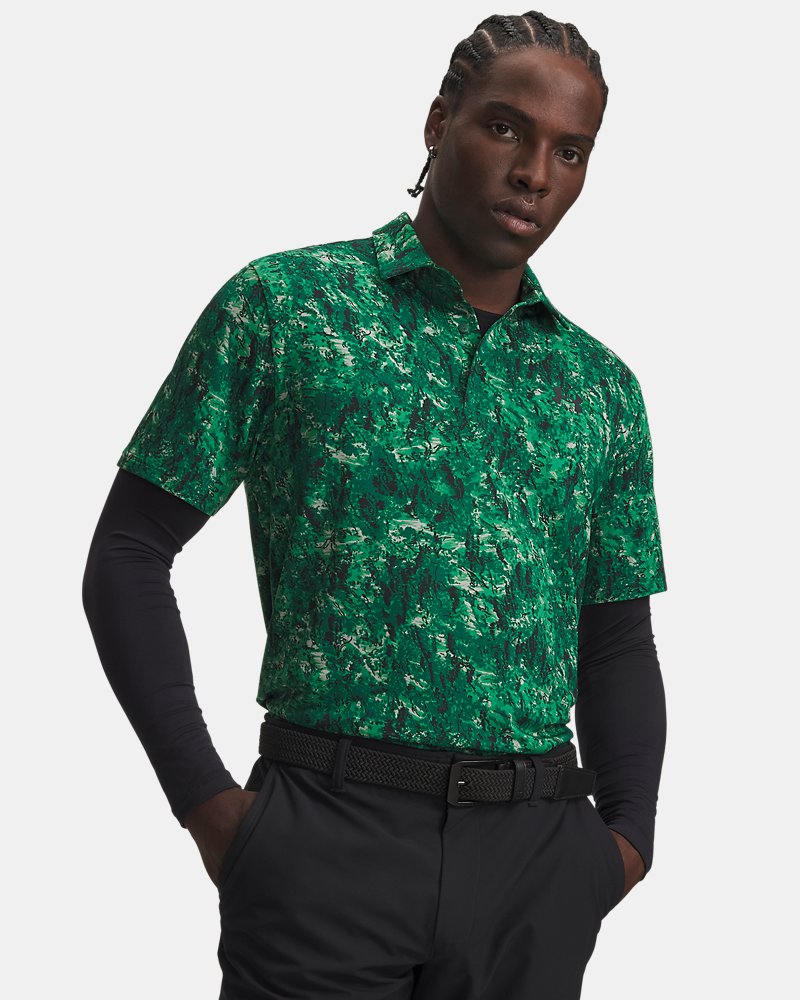 UA Playoff 3.0 Printed polo – predný pohľad, zelené