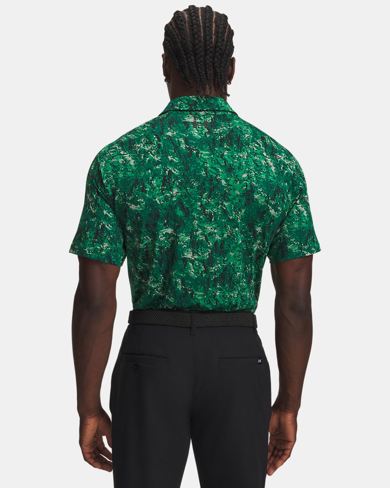 UA Playoff 3.0 Printed polo – zadný pohľad, zelené