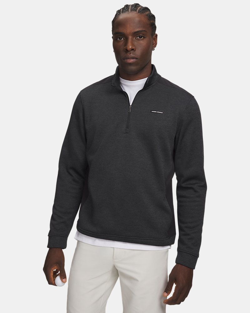 UA SweaterFleece Hybrid – predný pohľad, čierna