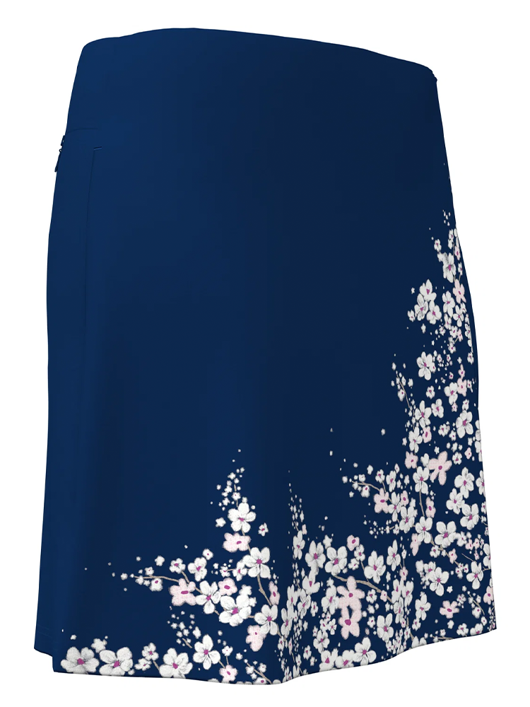 Callaway Floral Printed Wrap Skort Blue Depths – zadný pohľad ukazujúci dĺžku a kvetinový vzor