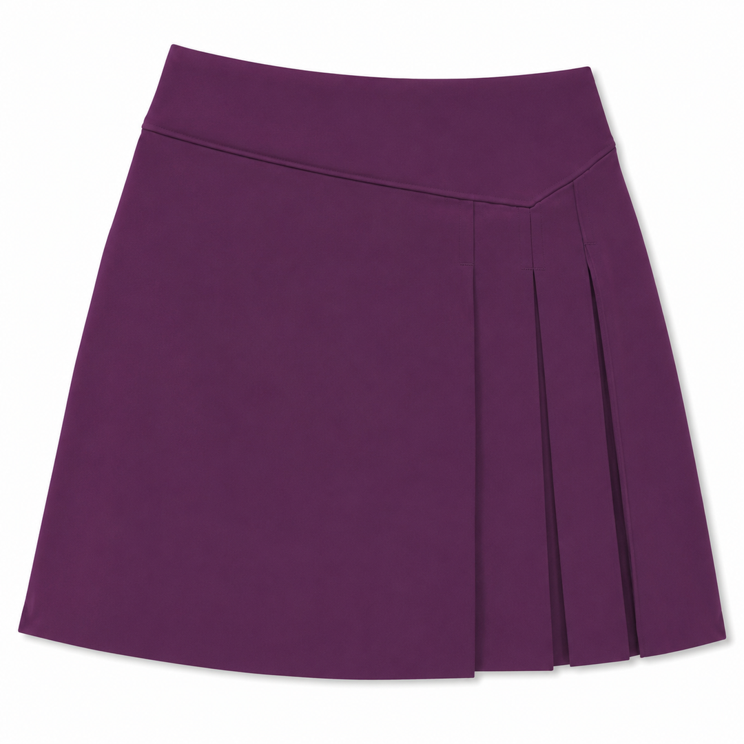 Callaway Gloxinia Side Pleat Golf Skort — predný pohľad ukazujúci A-líniovú siluetu a bočné záhyby
