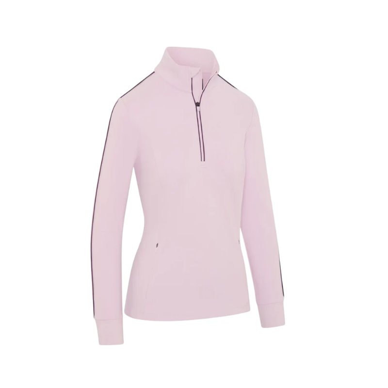 Dámska mikina Callaway Midweight Textured – predný pohľad, čerešňový orgován melír