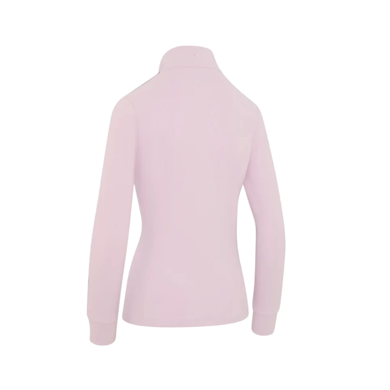 Dámska mikina Callaway Midweight Textured – detail stojačika a polovičného zipsu