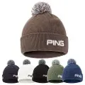 PING Golf Cresting Knit Hat in Laurel – predný pohľad ukazujúci konštrukciu SensorWarm a vyšívané logo