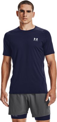 Under Armour HeatGear Fitted Short Sleeve – Midnight Navy, predný pohľad