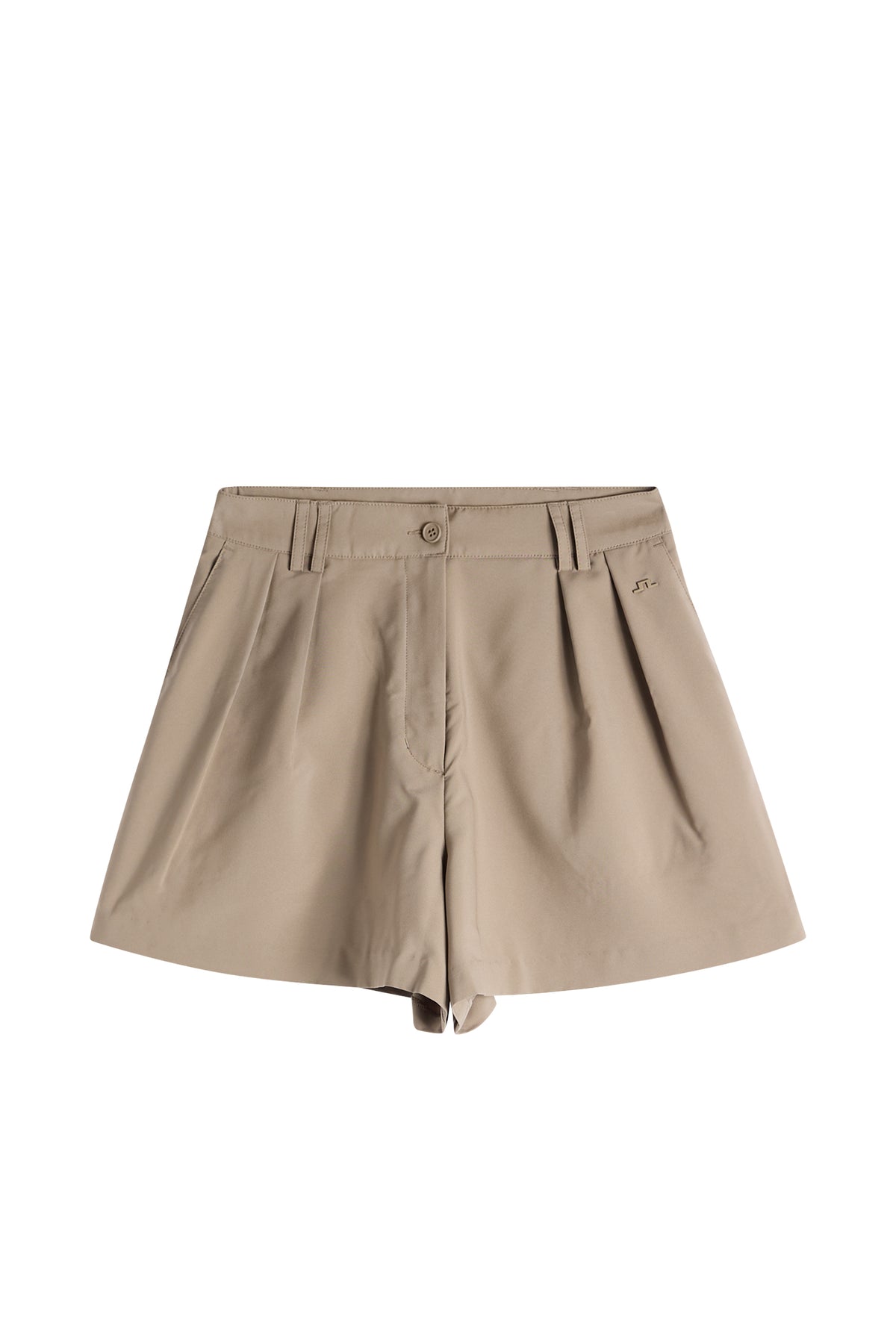 J.Lindeberg Carmen Shorts Brindle – vysoký pás a detail siluety