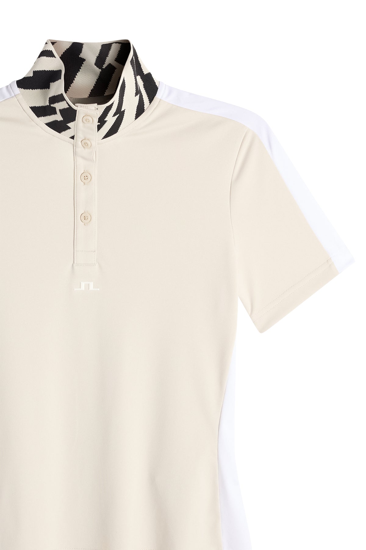 J.Lindeberg Pip Polo Moonbeam – detail kontrastného goliera a panelov