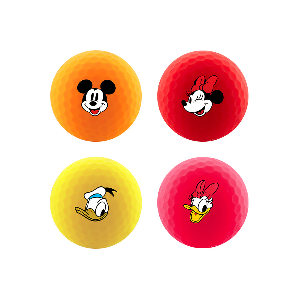 Volvik Disney Mickey and Friends Vimat golf balls v oranžovej, červenej, žltej a ružovej farbe